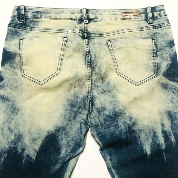 Soho Babe Skinny Distressed Moto Zipper Jeans - Picture 4 of 12